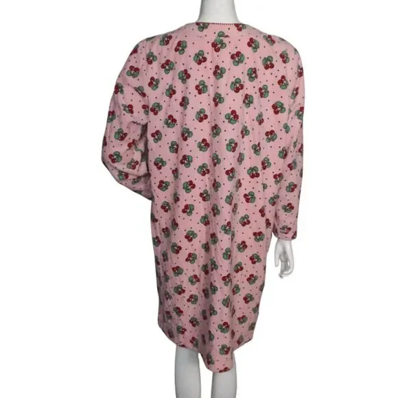 MARY ENGELBREIT Nightgown/Pajama top, XL, Pink, Cherries, Fleece, Life Is Sweet - Picture 5 of 11